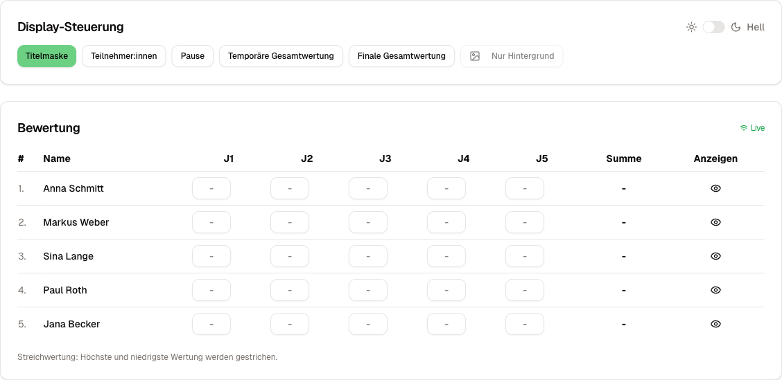 Display-Steuerung mit Screen-Buttons